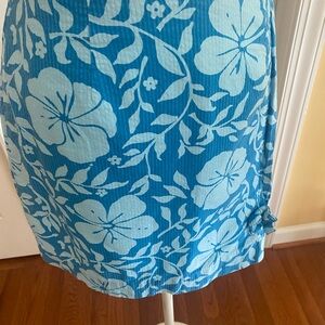 Size 6 Lilly Pulitzer Blue Hibiscus Print Skirt